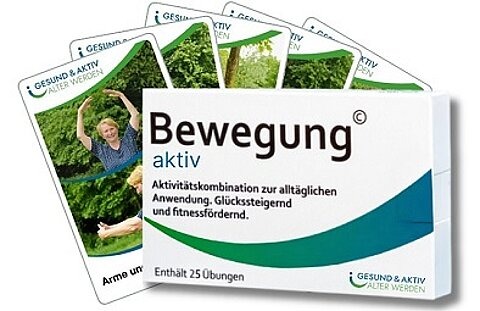 Bewegungspackung Ansicht Schachtel und Karten der Bewegungspackung