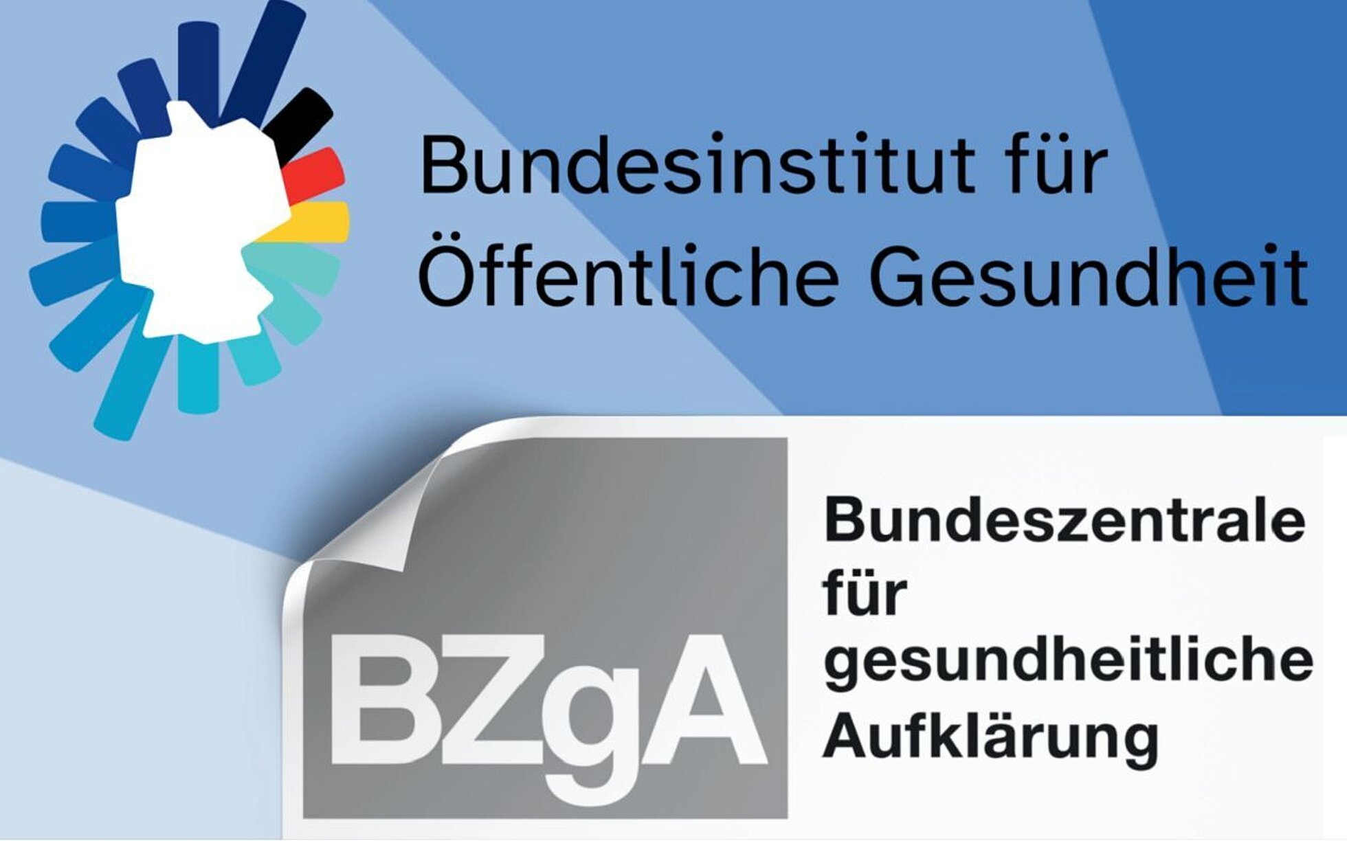 Die BZgA wird zum BIÖG Im Vordergrund das Logo der BZgA, das sich ablöst und dem Logo des BIÖG weicht.