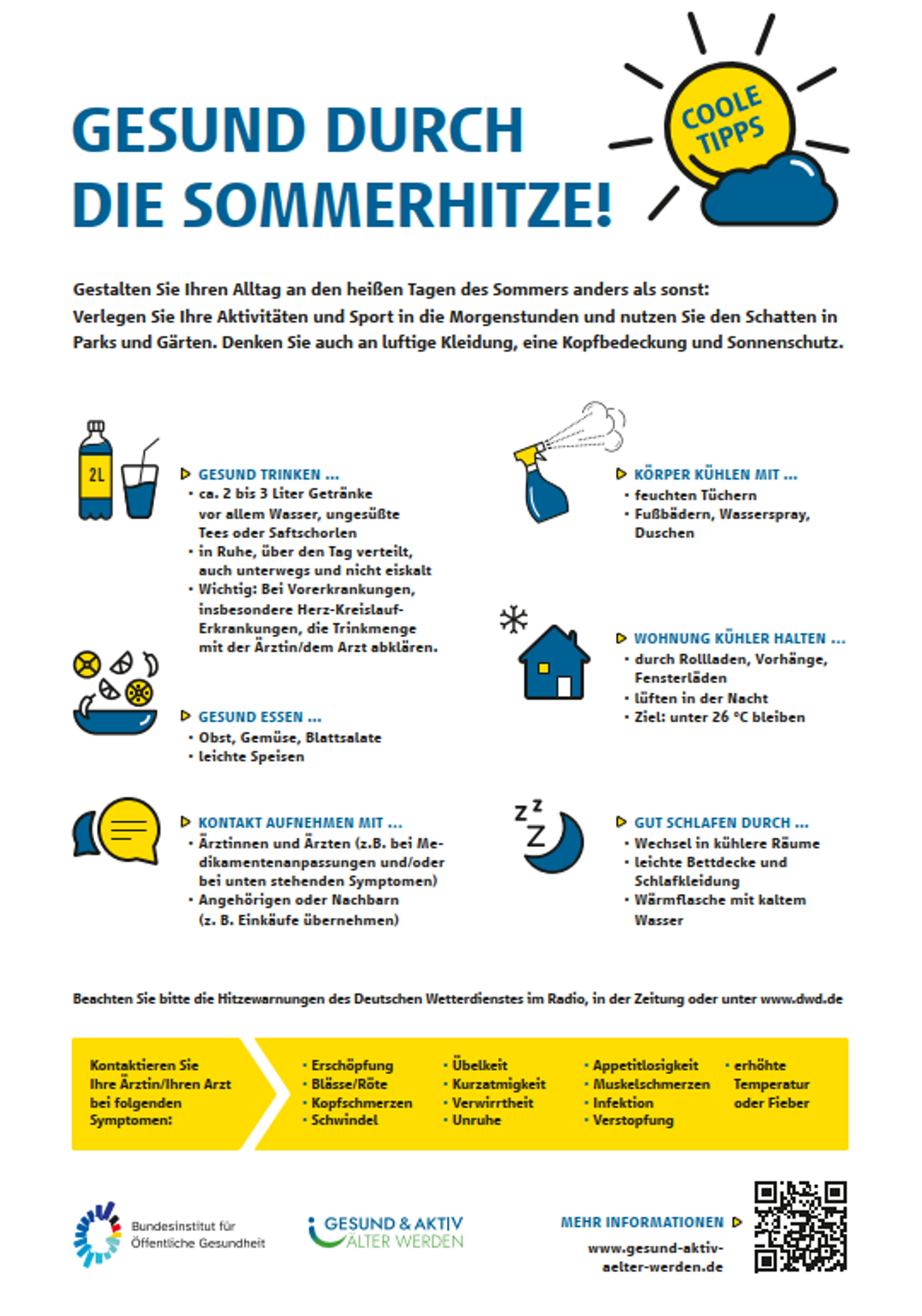 Plakat Sommerhitze Gesund durch die Sommerhitze - Plakat mit Tipps als Download