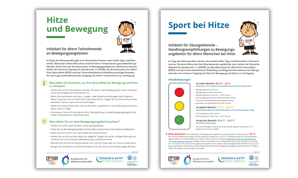 Infoblätter Sport und Hitze Cover der Infoblätter Sport und Hitze