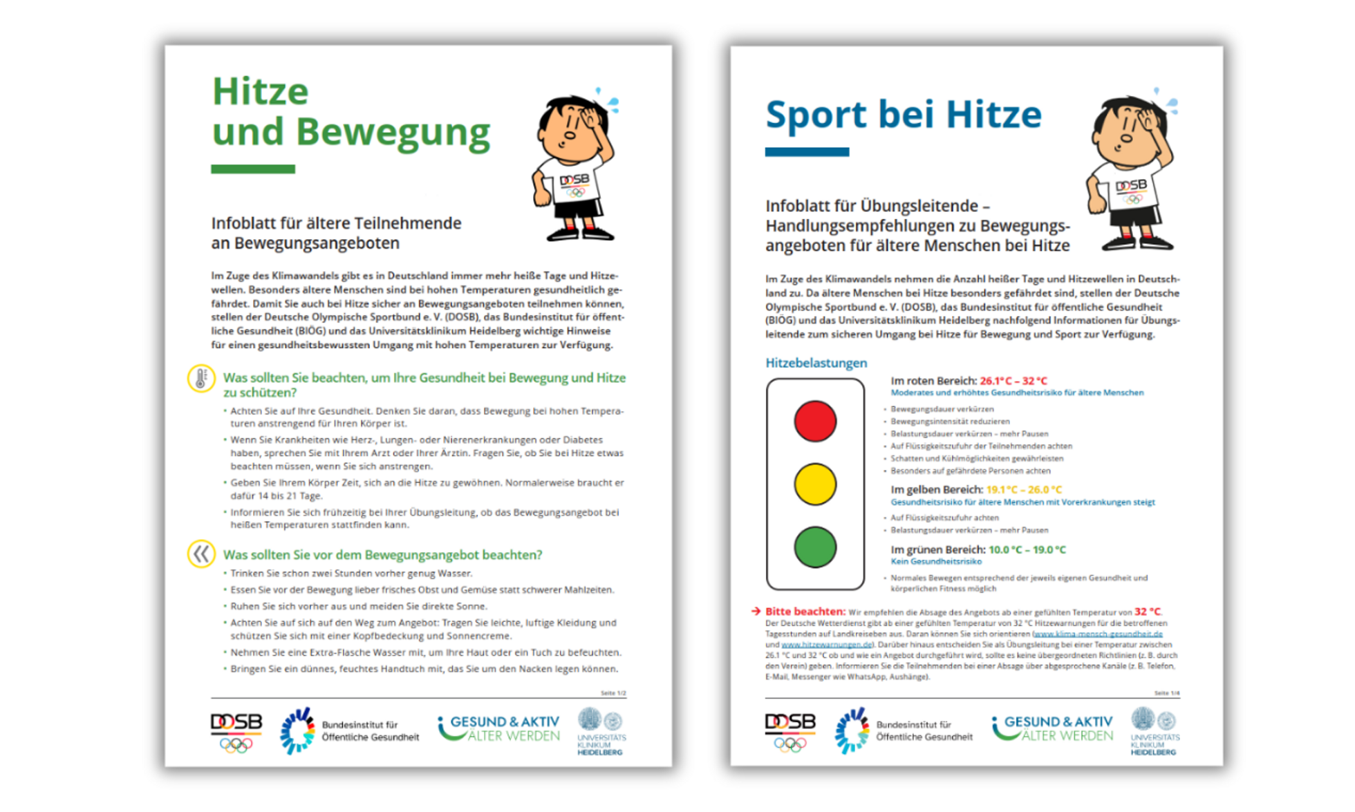 Infoblätter Sport und Hitze Cover der Infoblätter Sport und Hitze